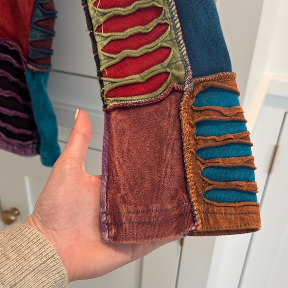 Patchwork Multi-Color Hoodie Jacket - Picture 5 of 9